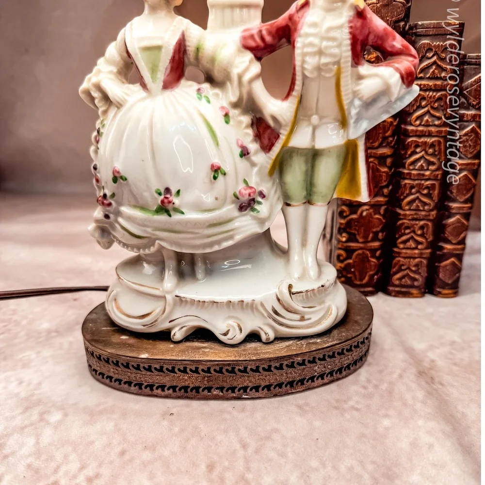 French Porcelain Courting Couple Lamp